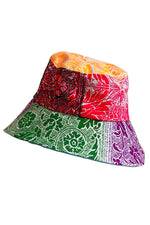Load image into Gallery viewer, Bucket Hat w/ Patchwork Print - Neon Multi
