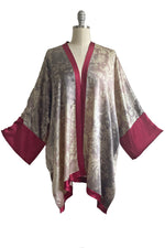 Load image into Gallery viewer, Lucianne Kimono w/ Wallpaper Print - Grey &amp; Cranberry
