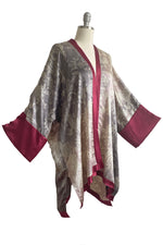 Load image into Gallery viewer, Lucianne Kimono w/ Wallpaper Print - Grey &amp; Cranberry
