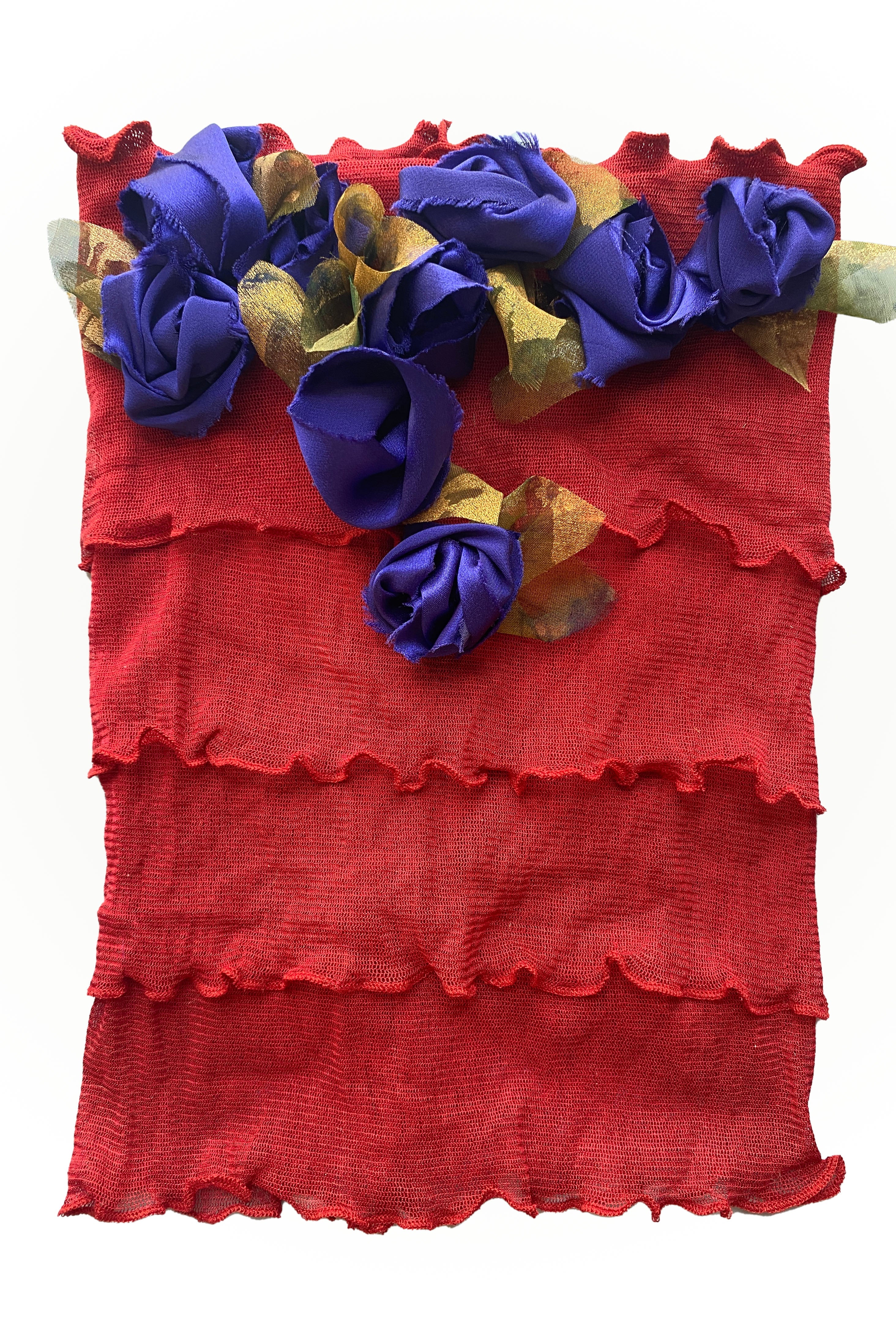 Flower Collar Headband - Red & Blue Violet