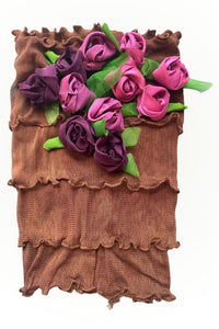Flower Collar Headband - Chestnut & Magenta Purple