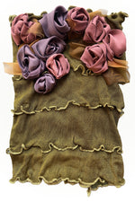 Load image into Gallery viewer, Flower Collar Headband - Olive &amp; Lilac, Mauve
