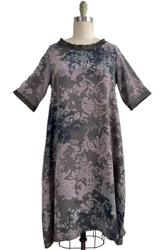 Jazzyfest Dress in Silk w/ Wallpaper Print - Large