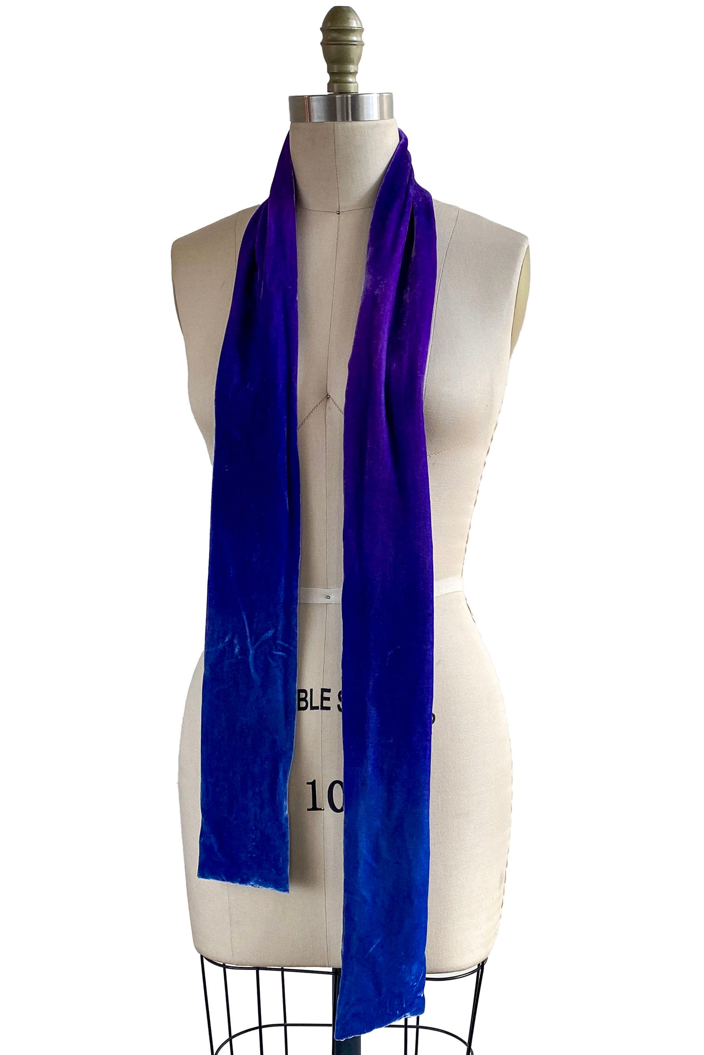 Velvet Scarf w/ Ombre Dye - Blue & Purple