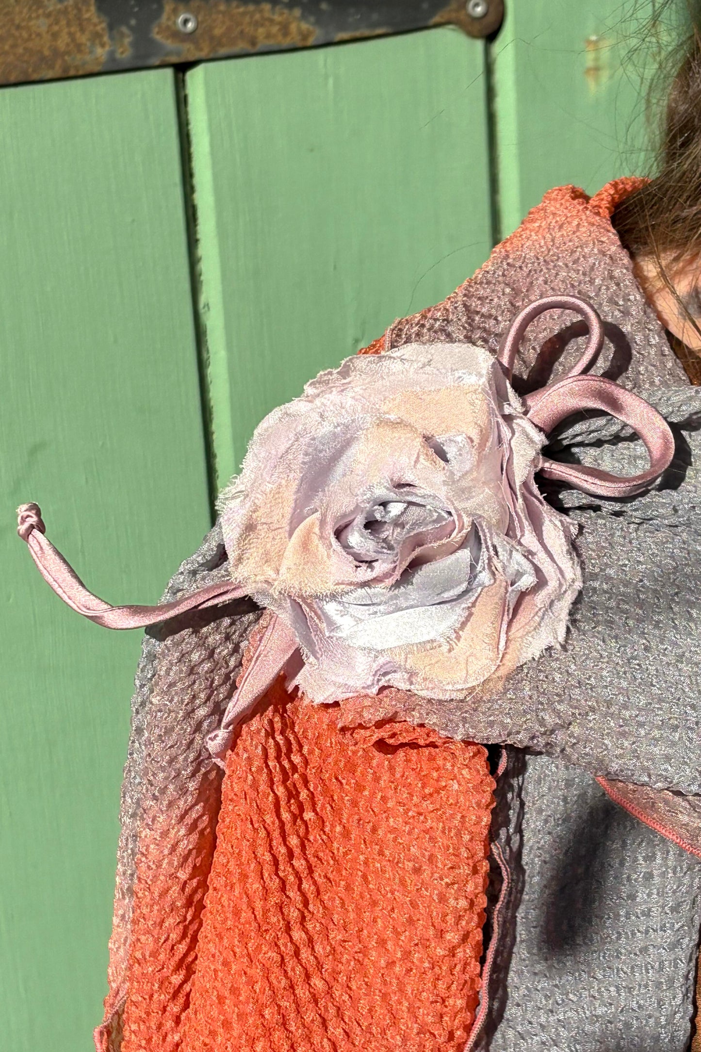 Silk Flower Magnetic Brooch - Blush Camellia