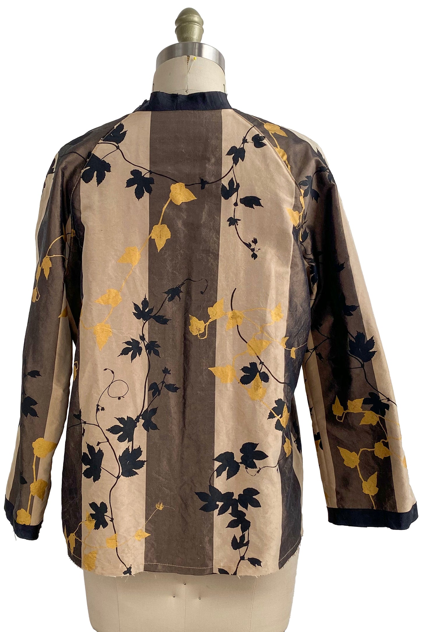 Ariel Jacket w/ Vine Print - Taupe, Black & Gold - Small