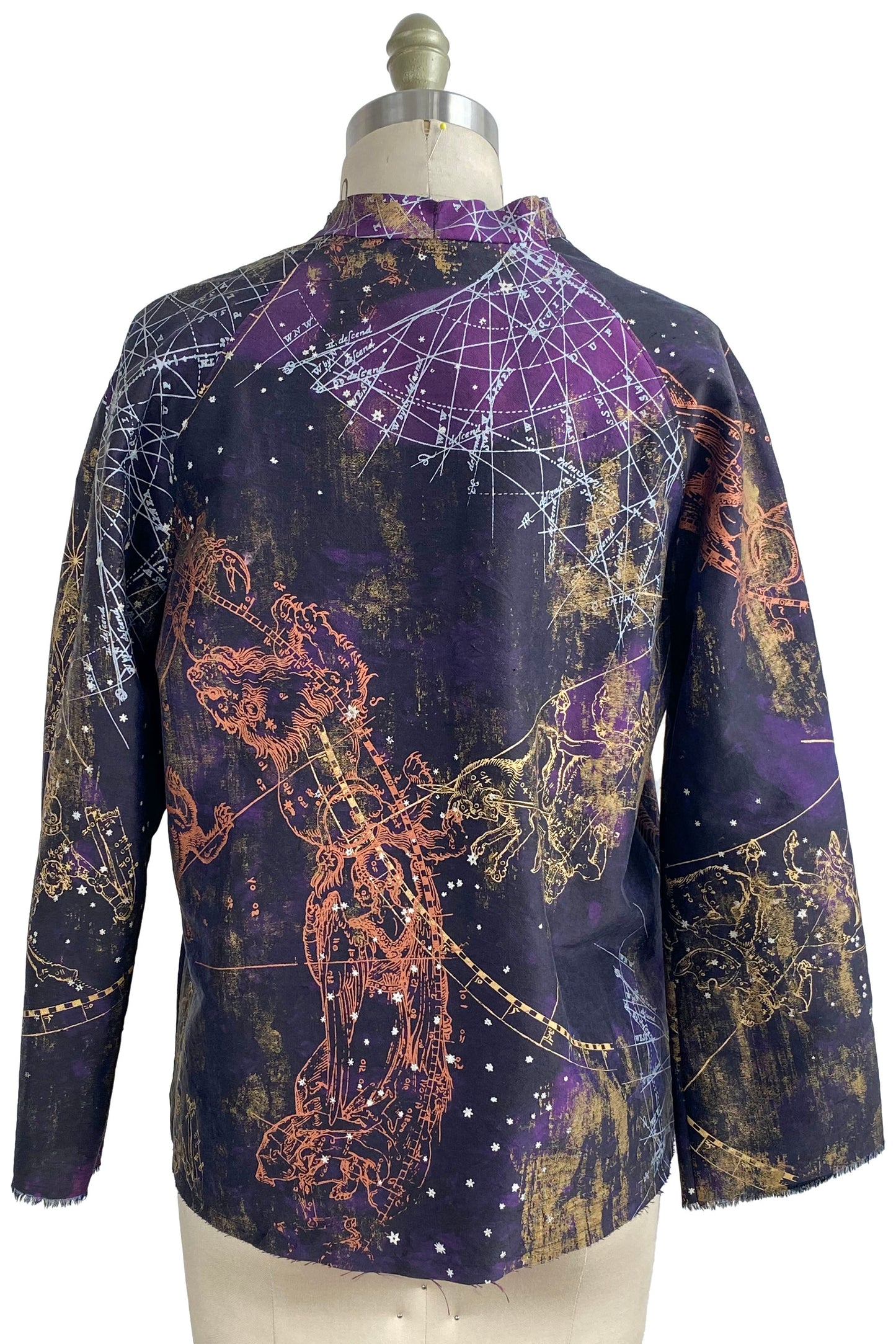 Ariel Jacket w/ Celestial Print - Black & Purple - Small