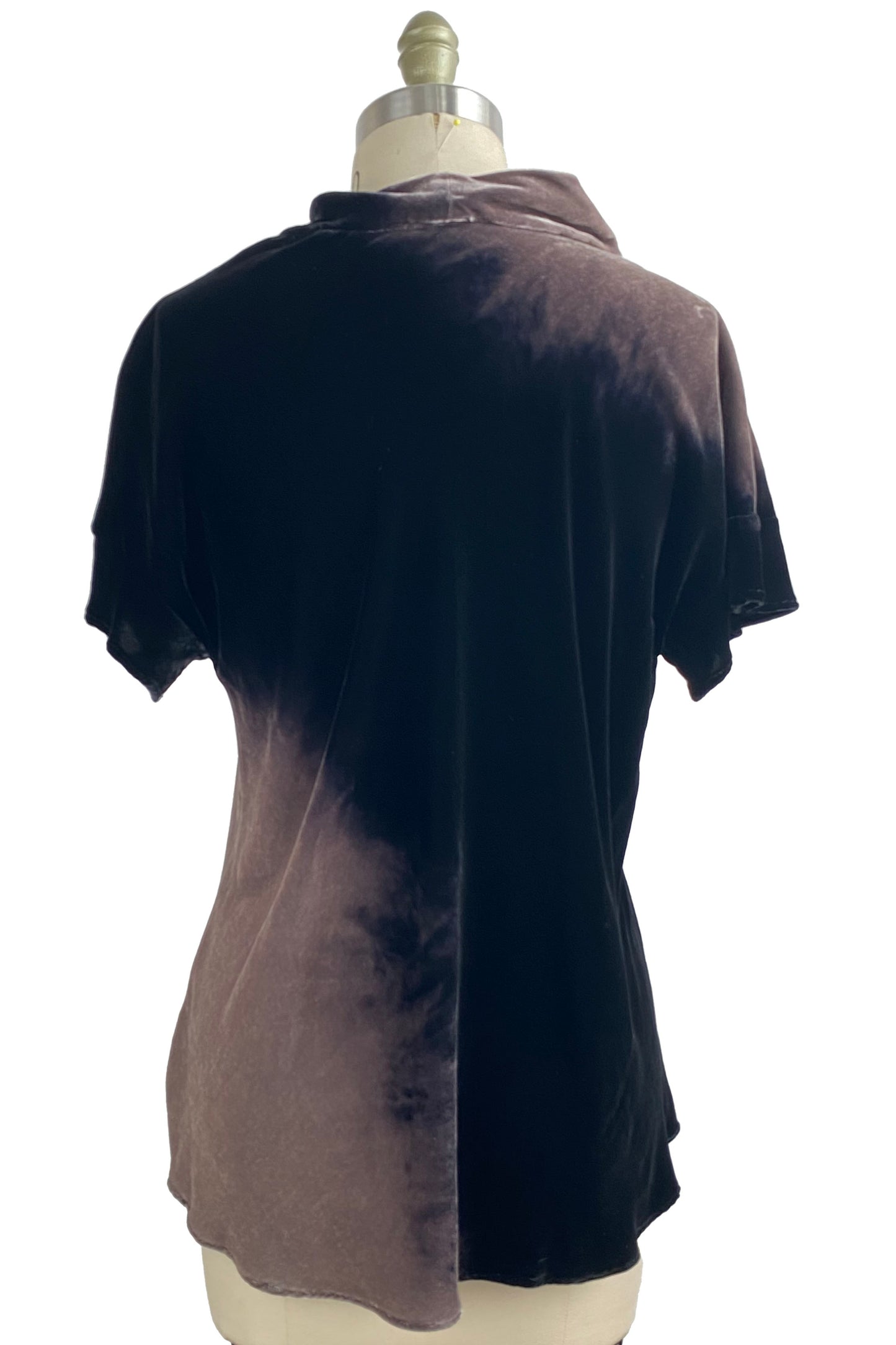 Athena Top Velvet Ombre Dye - Black & Natural - Small