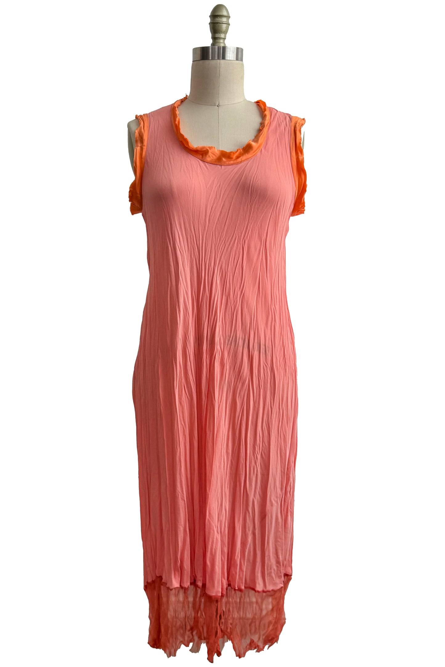 Titania Dress | Silk Crepe de Chine & Organza  | Coral | OS