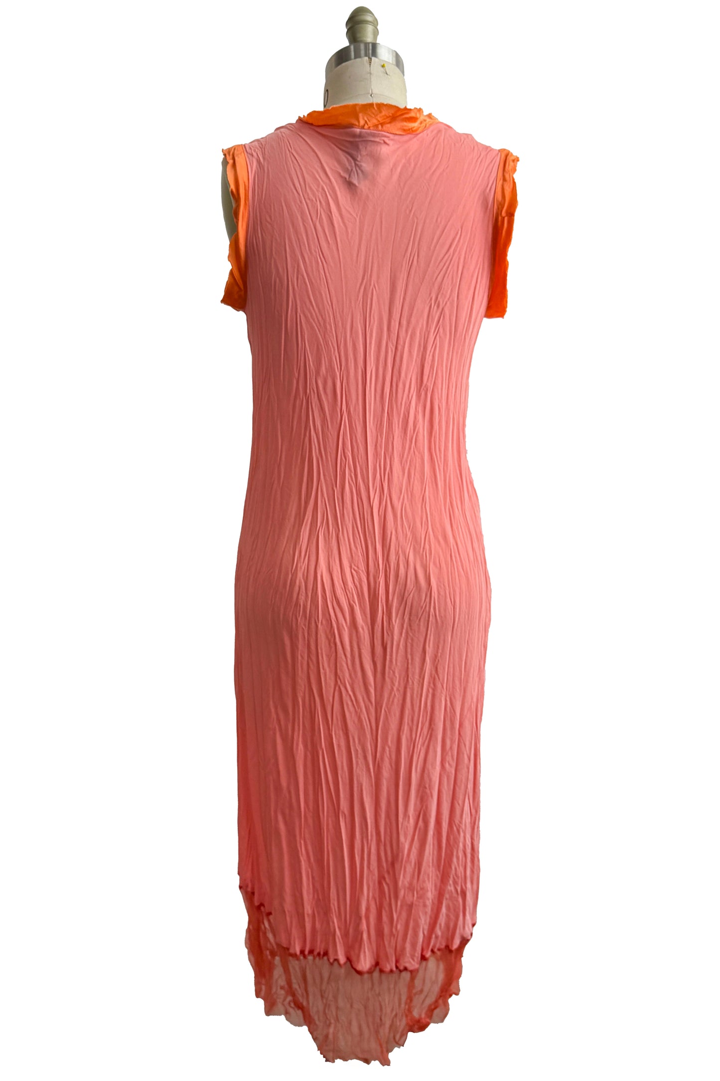 Titania Dress | Silk Crepe de Chine & Organza  | Coral | OS