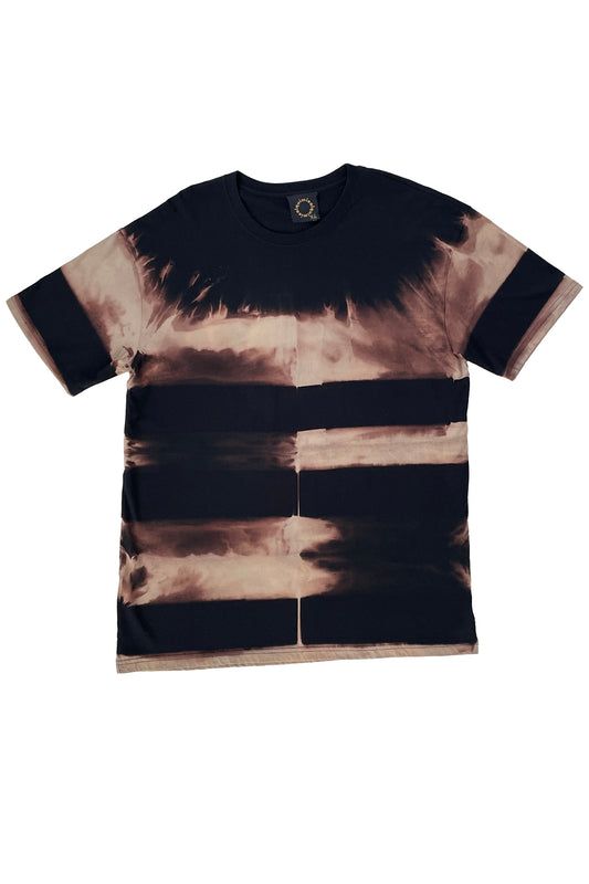 KB x Alquimie Studio T-Shirt w/ Shibori Stick Dye - Black & Natural - XL