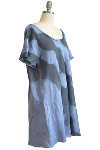 Athena Dress w/ Round Pockets - Light Blue & Grey