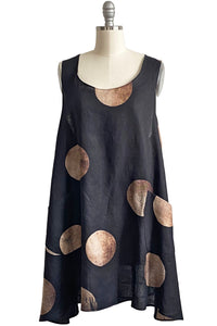 Apron Dress w/ Moon Print - Black