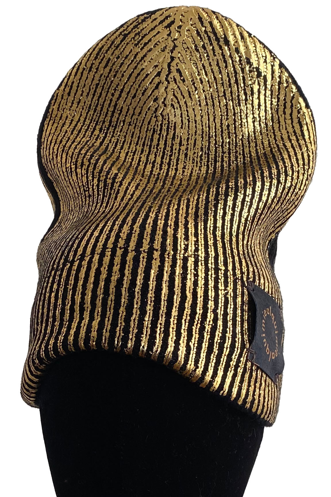 KB x Alquimie Studio Cashmere Beanie w/ Foil Print - Black & Gold