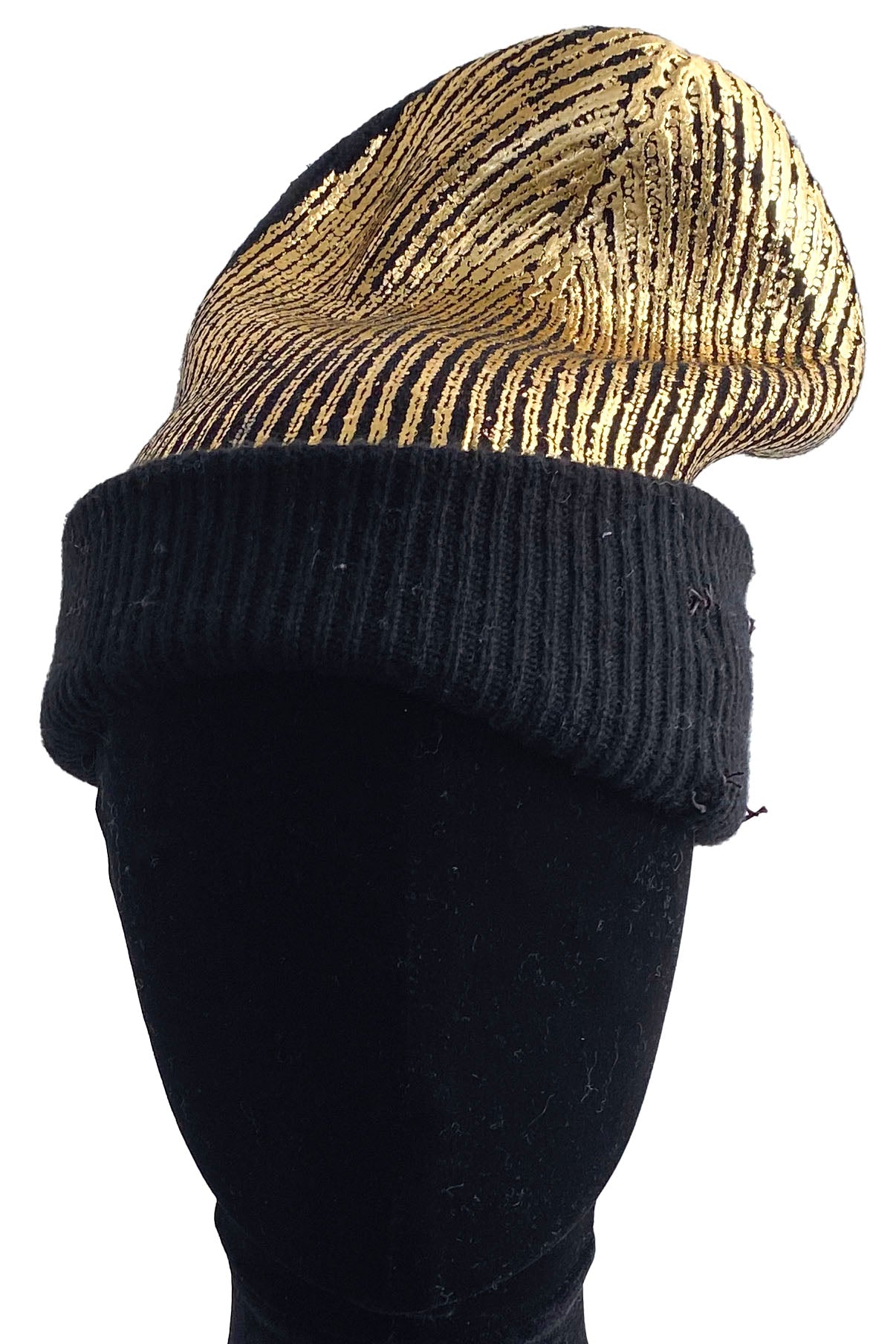 KB x Alquimie Studio Cashmere Beanie w/ Foil Print - Black & Gold