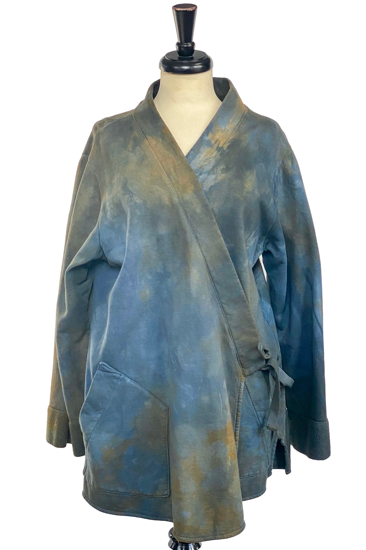Lounge Kimono Jacket Fleece | Indigo Dyed | Medium