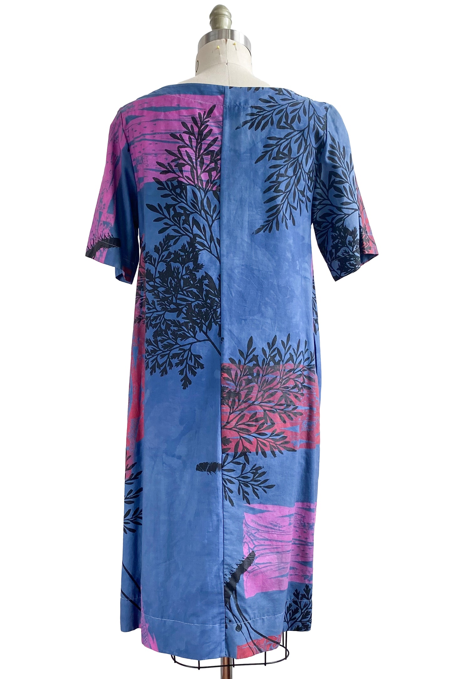 Jazzy Fest Dress w/ Fern & Saints Print - Indigo - Small