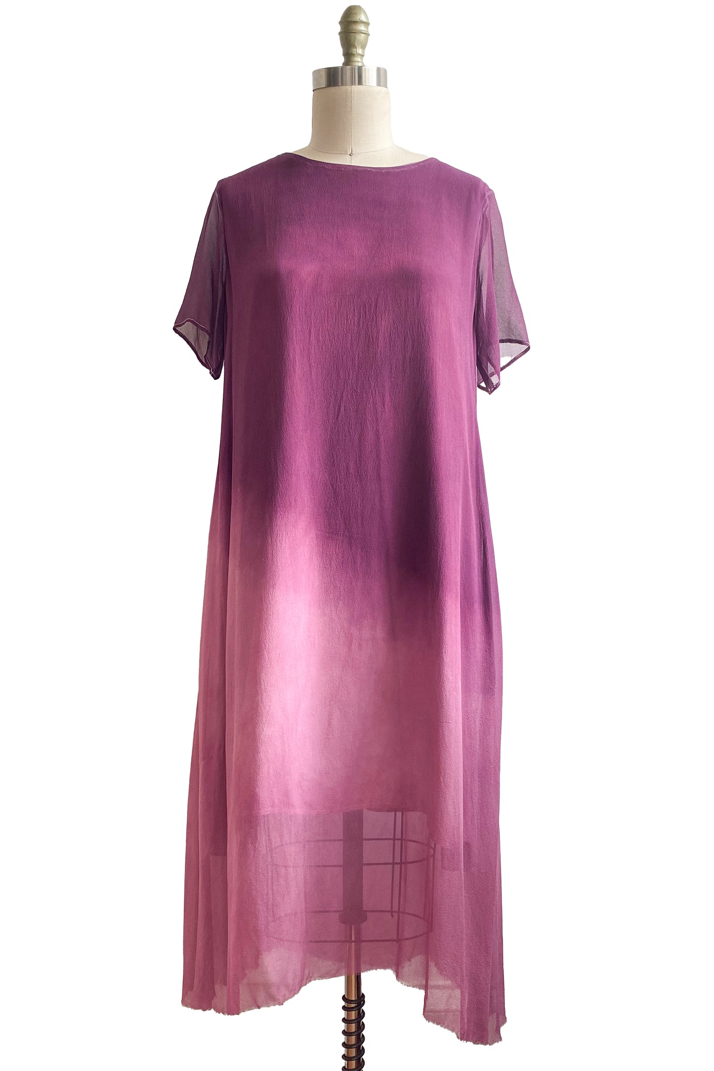 Jazzyfest Dress in Silk Chiffon w/ Ombre - Wine - Small