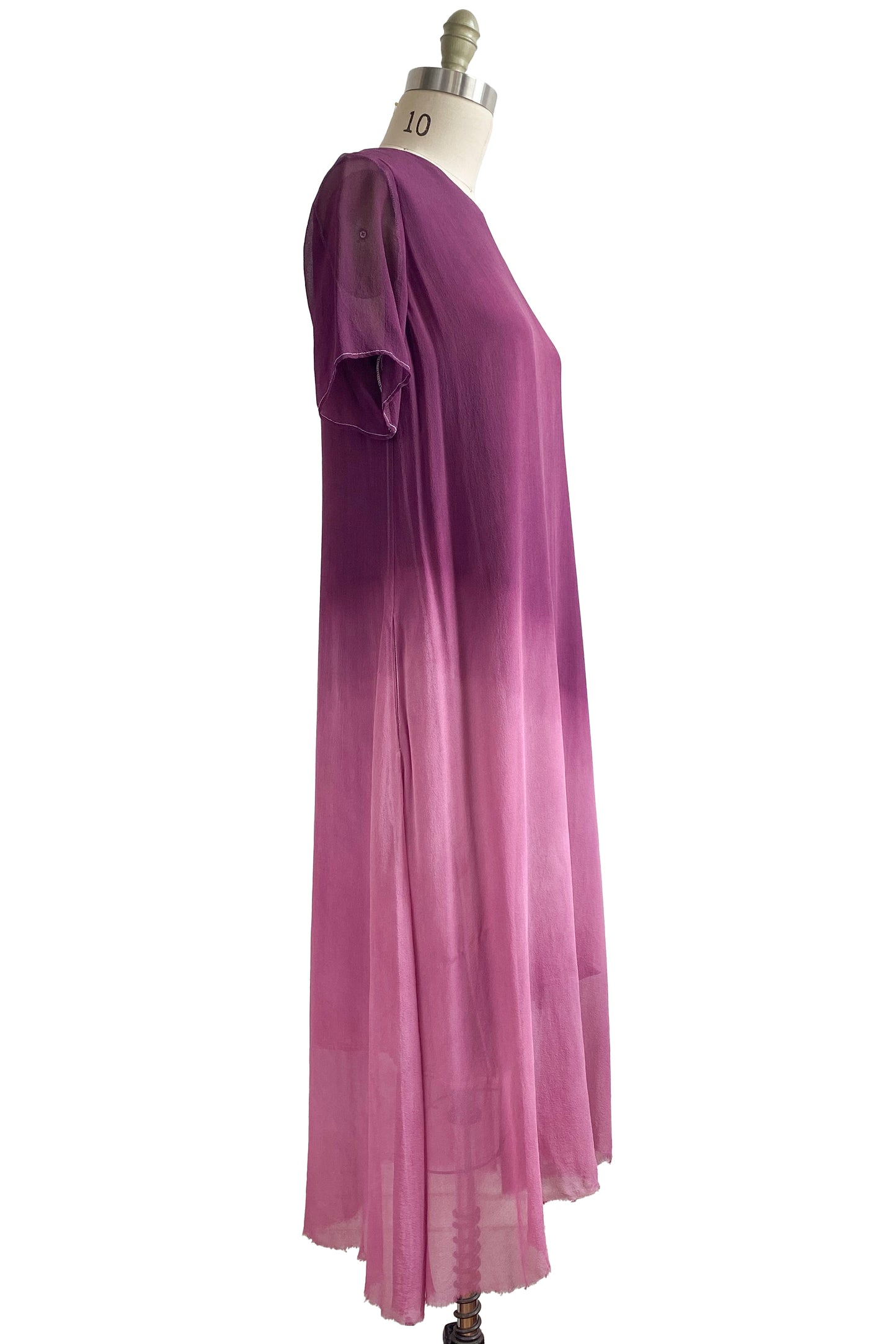 Jazzyfest Dress in Silk Chiffon w/ Ombre - Wine - Small