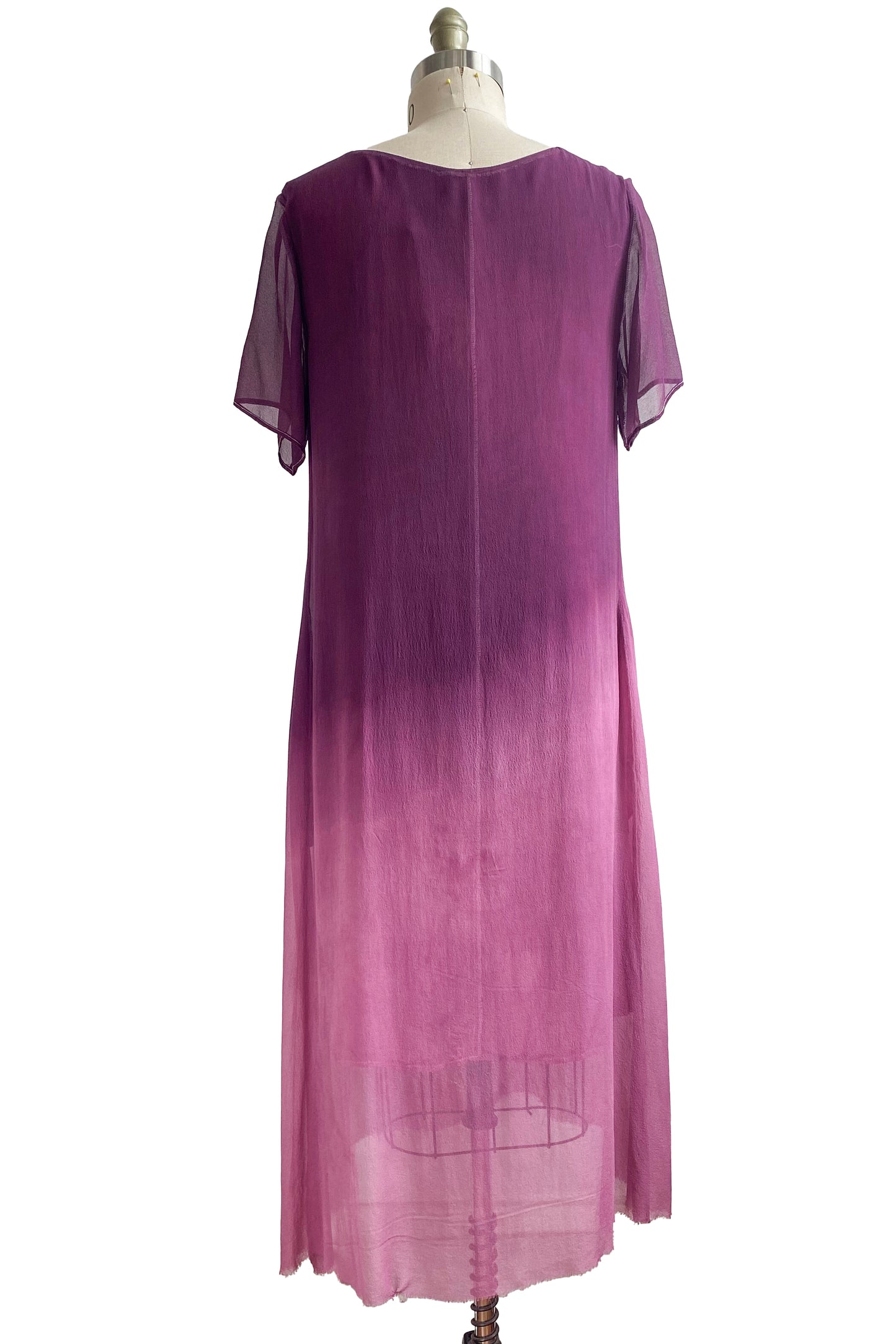 Jazzyfest Dress in Silk Chiffon w/ Ombre - Wine - Small