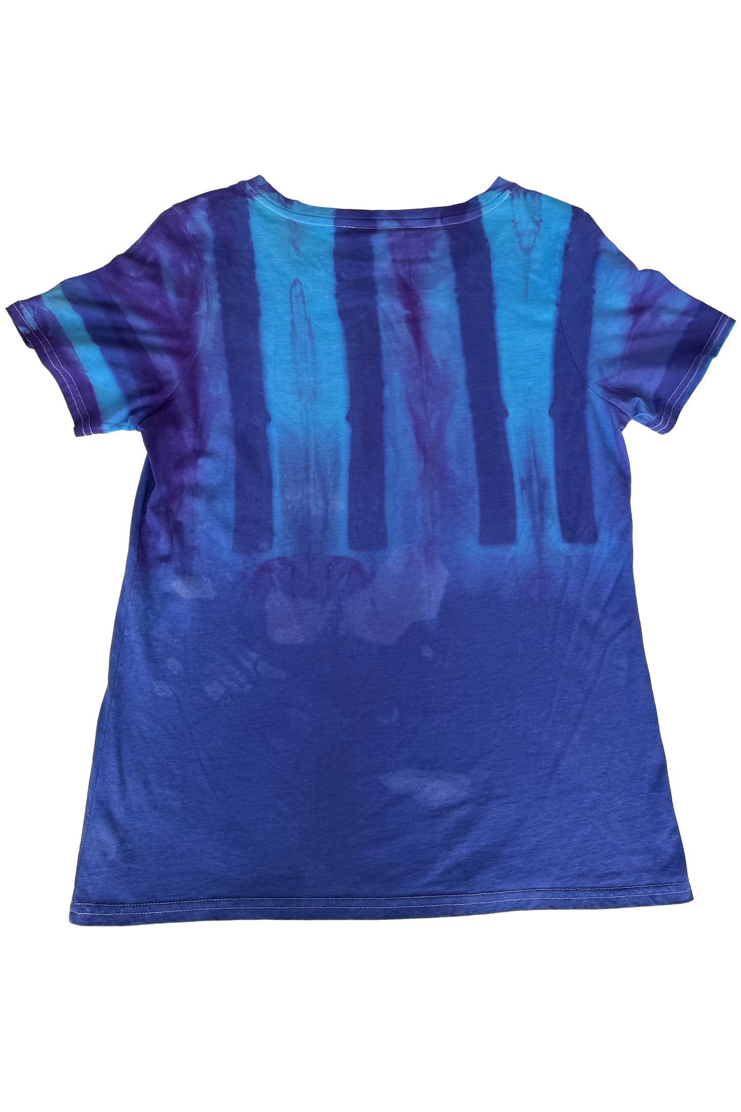 KB x Alquimie Studio T-Shirt w/ Shibori Stick Dye - Purple & Turquoise - Women's XS