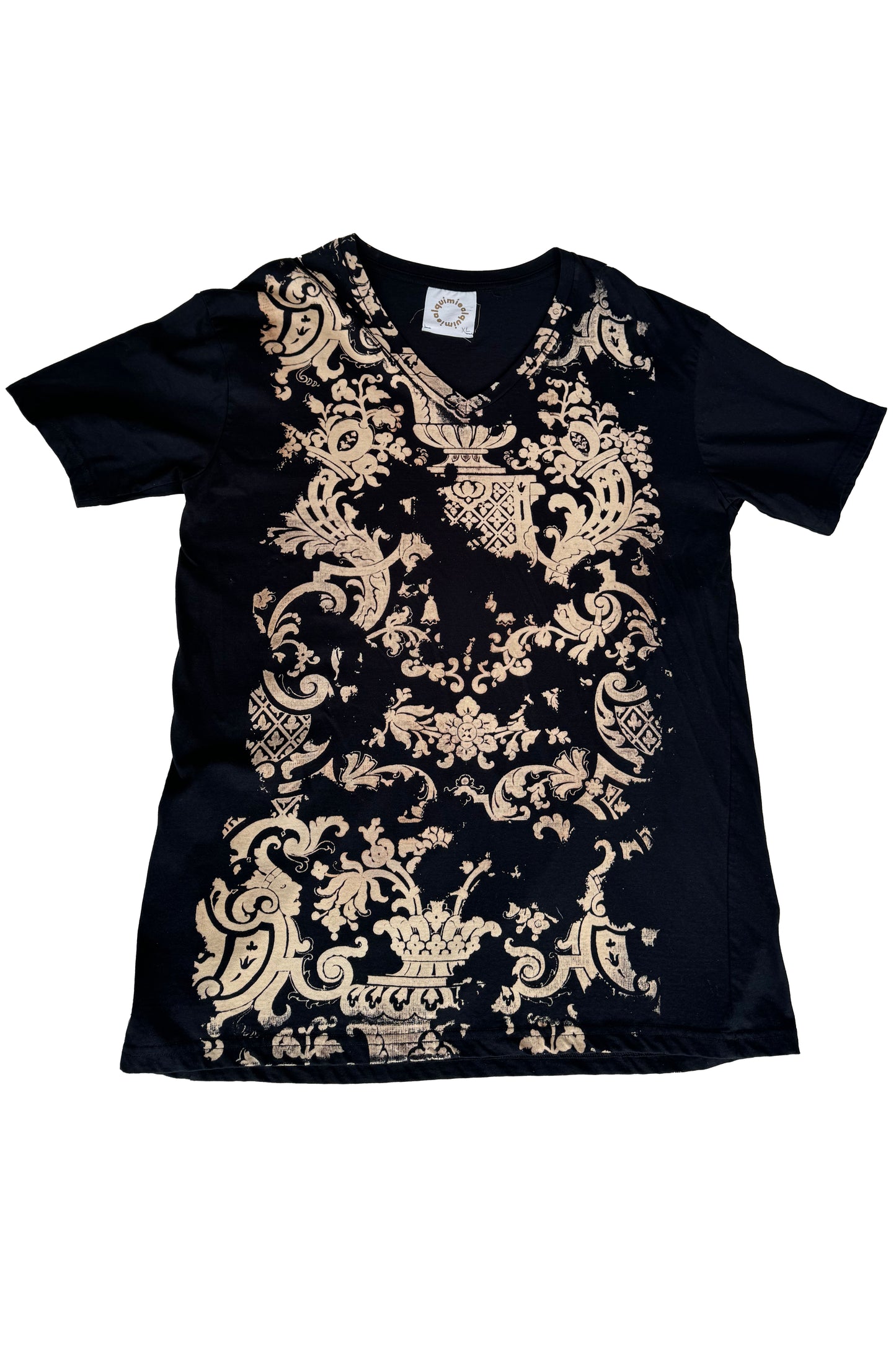 KB x Alquimie Studio T-Shirt w/ Wallpaper Print - Black & Natural - V-Neck XL