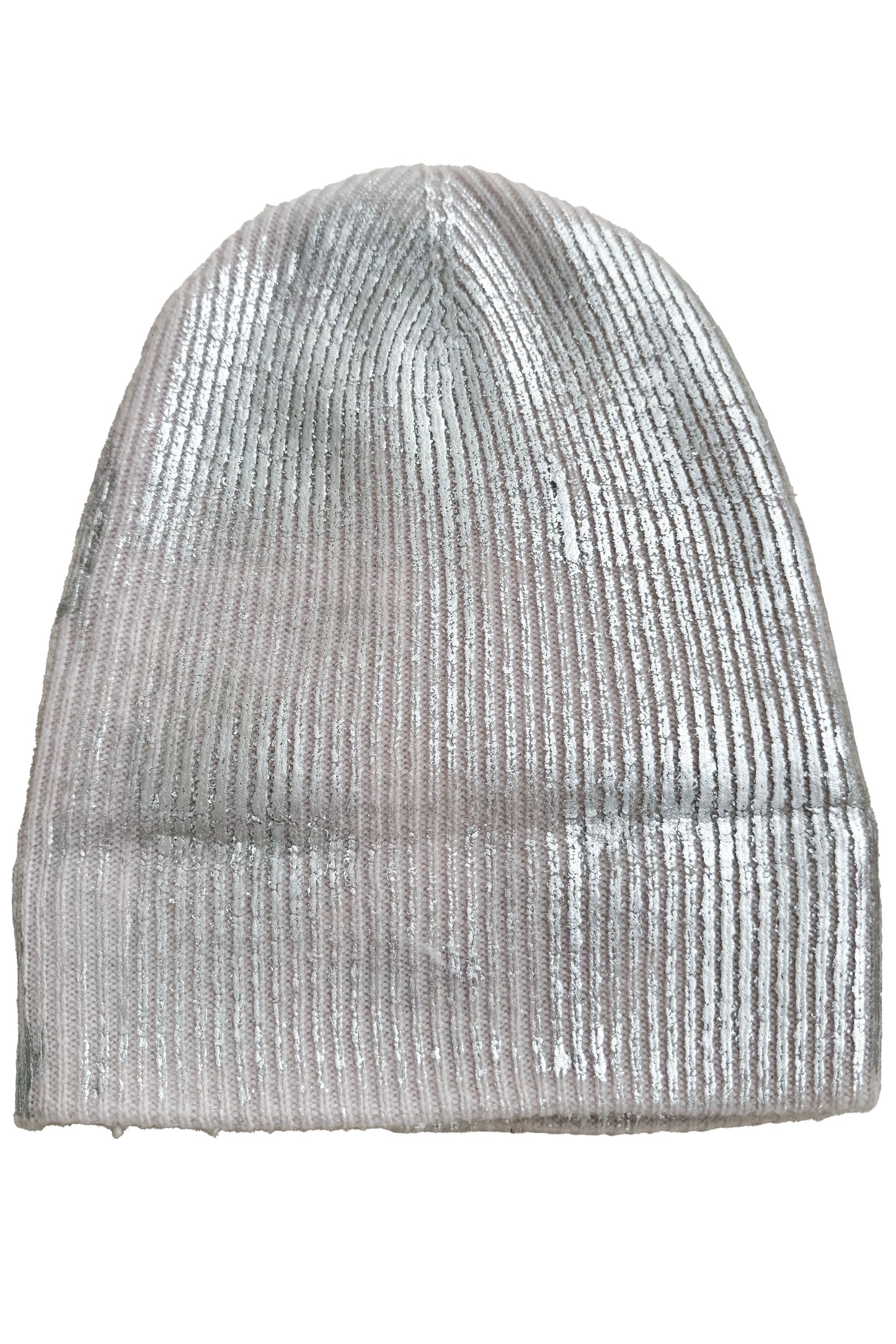 KB x Alquimie Studio Cashmere Beanie w/ Foil Print - Cream & Silver