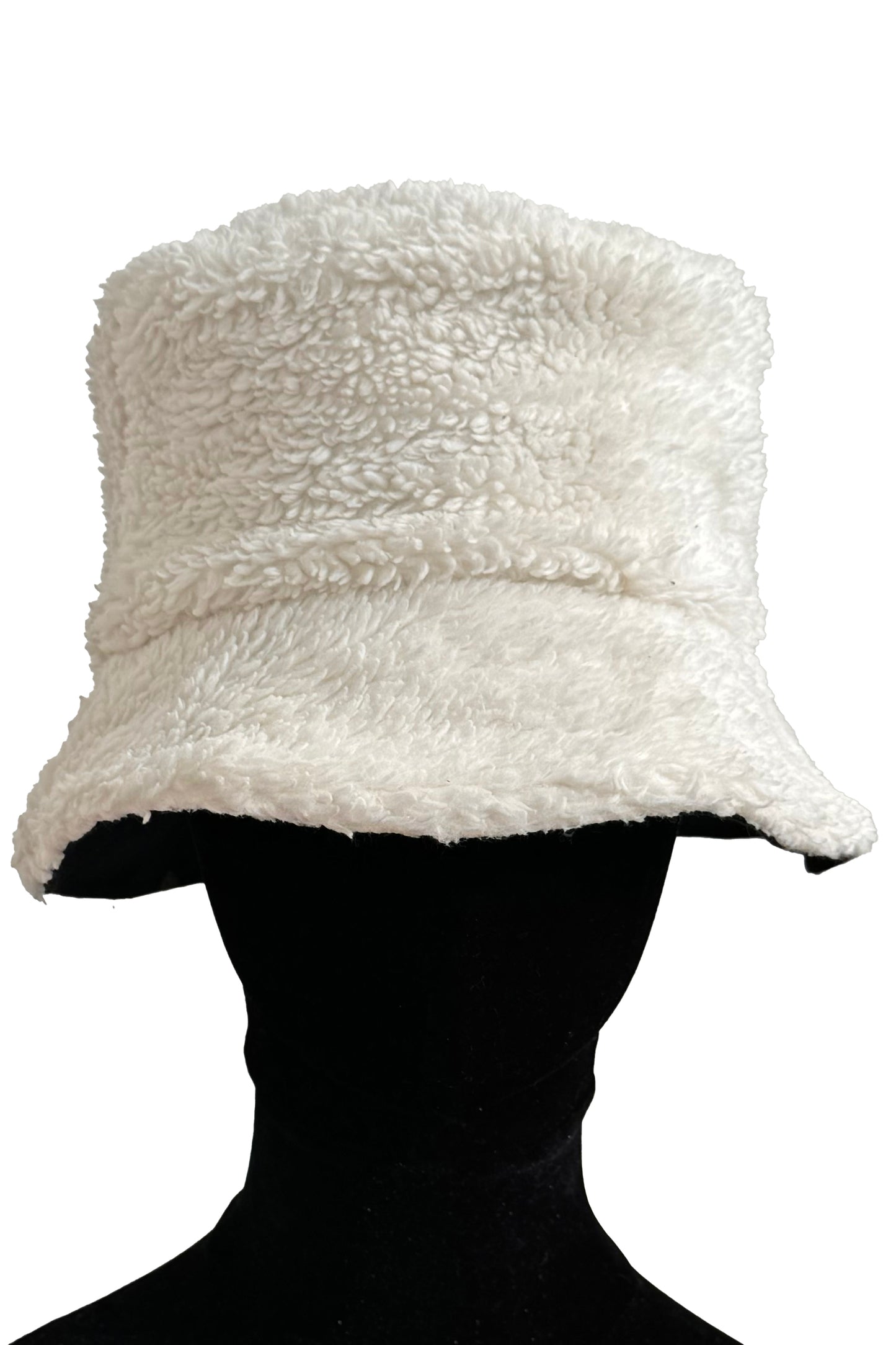 KB x Alquimie Studio Reversible Sherpa Bucket Hat | Organic Cotton Sherpa & Ponte Knit | Quatrefoil Print Lining | Ivory