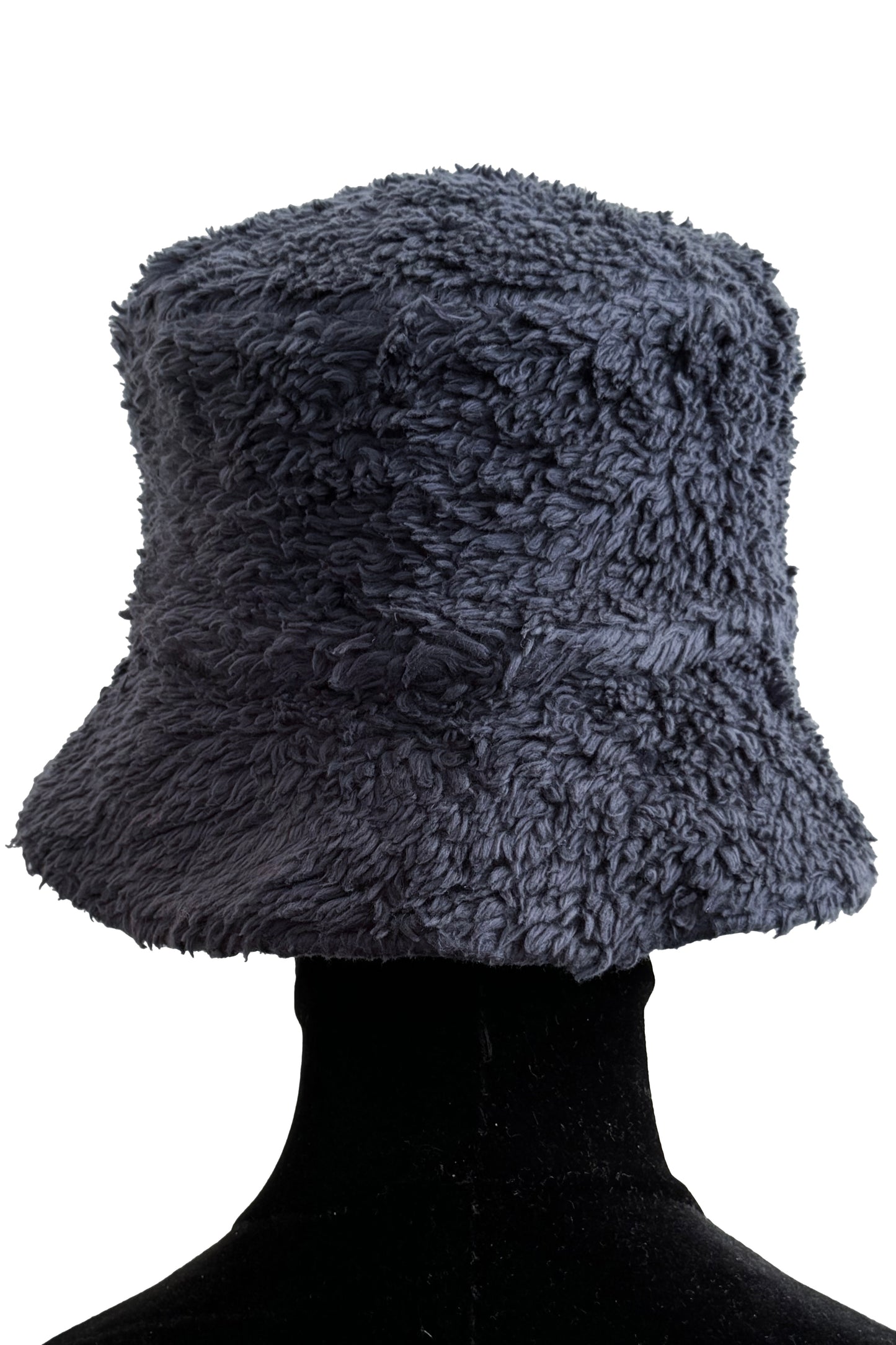 KB x Alquimie Studio Reversible Sherpa Bucket Hat | Organic Cotton Sherpa & Ponte Knit | Quatrefoil Print Lining | Navy