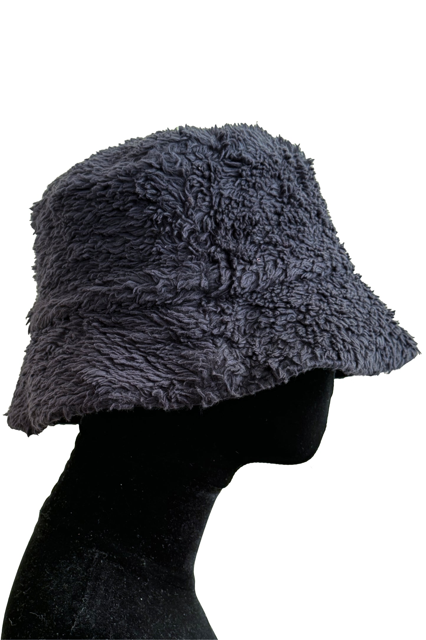 KB x Alquimie Studio Reversible Sherpa Bucket Hat | Organic Cotton Sherpa & Ponte Knit | Quatrefoil Print Lining | Navy