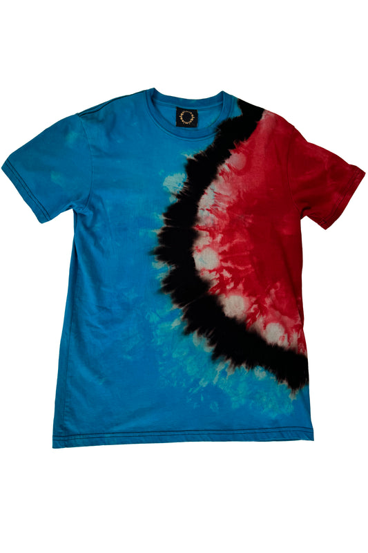 KB x Alquimie Studio T-Shirt w/ Split Dye - Red, Turquoise & Black - Medium