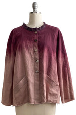 Load image into Gallery viewer, Ariel Jacket Linen w/ Ombre Dye - Rose &amp; Maroon - Select Size
