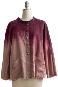 Ariel Jacket Linen w/ Ombre Dye - Rose & Maroon - Select Size