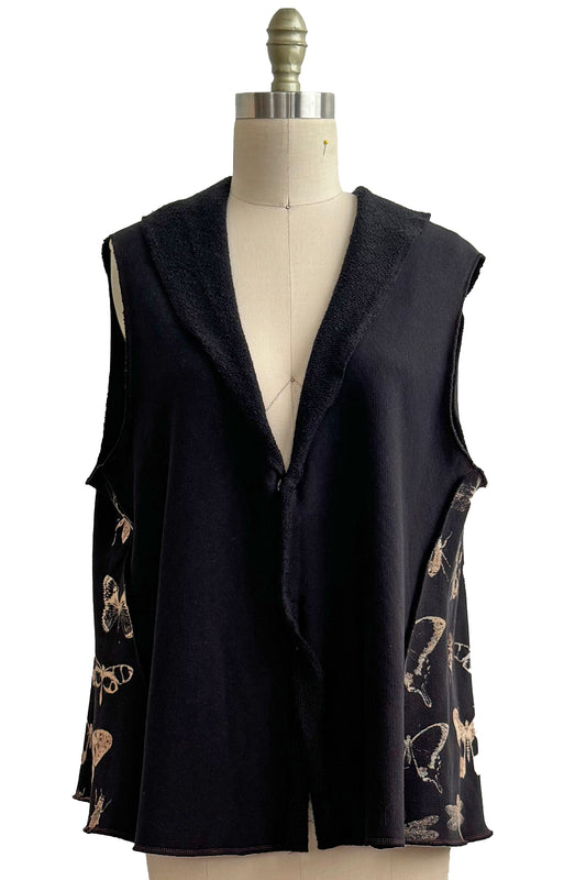 KB x Alquimie Studio Vest in French Terry w/ Bug Print - Black & Natural