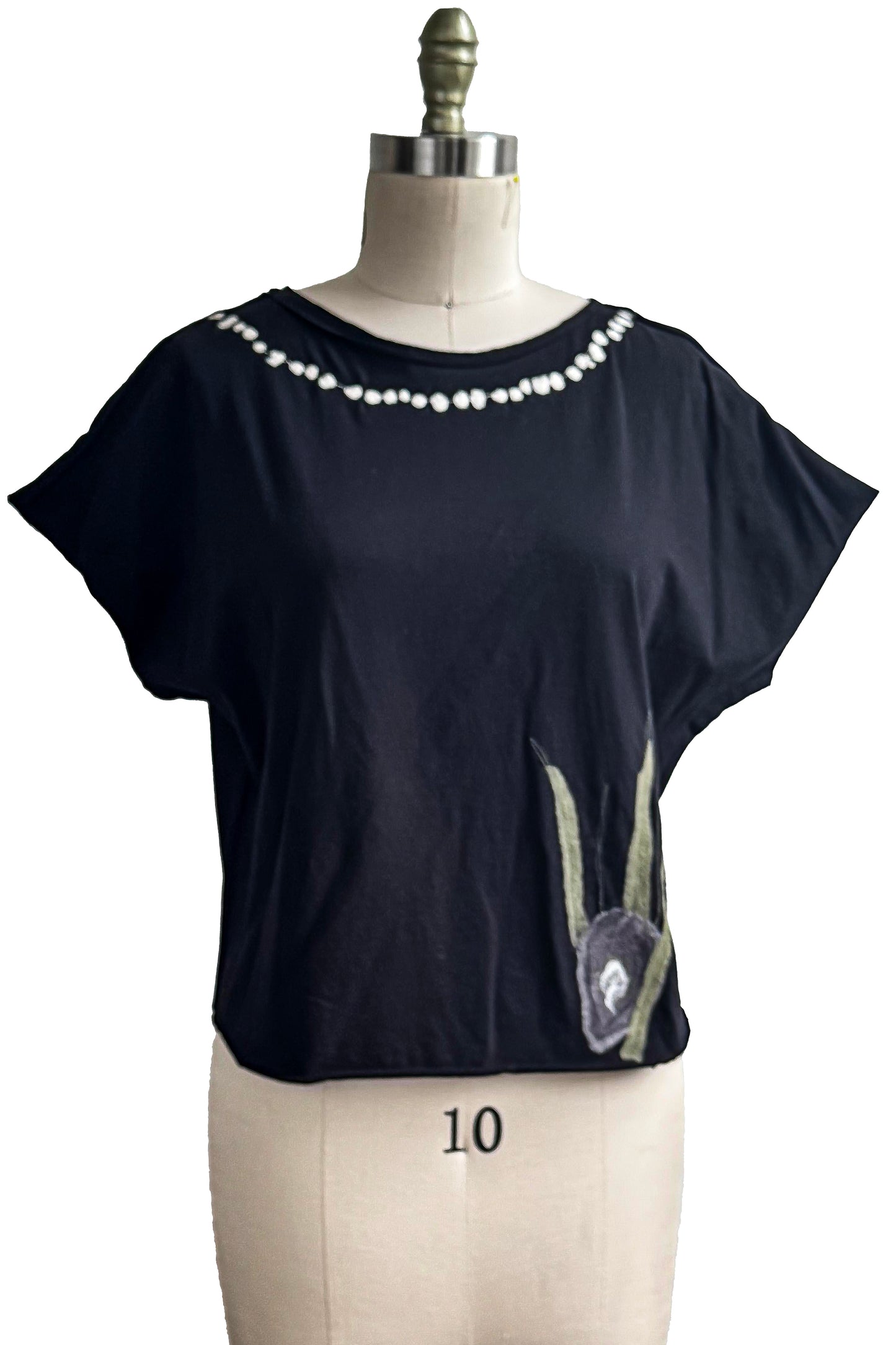 Jen Top - Jersey - Felted Oyster - Black - Medium