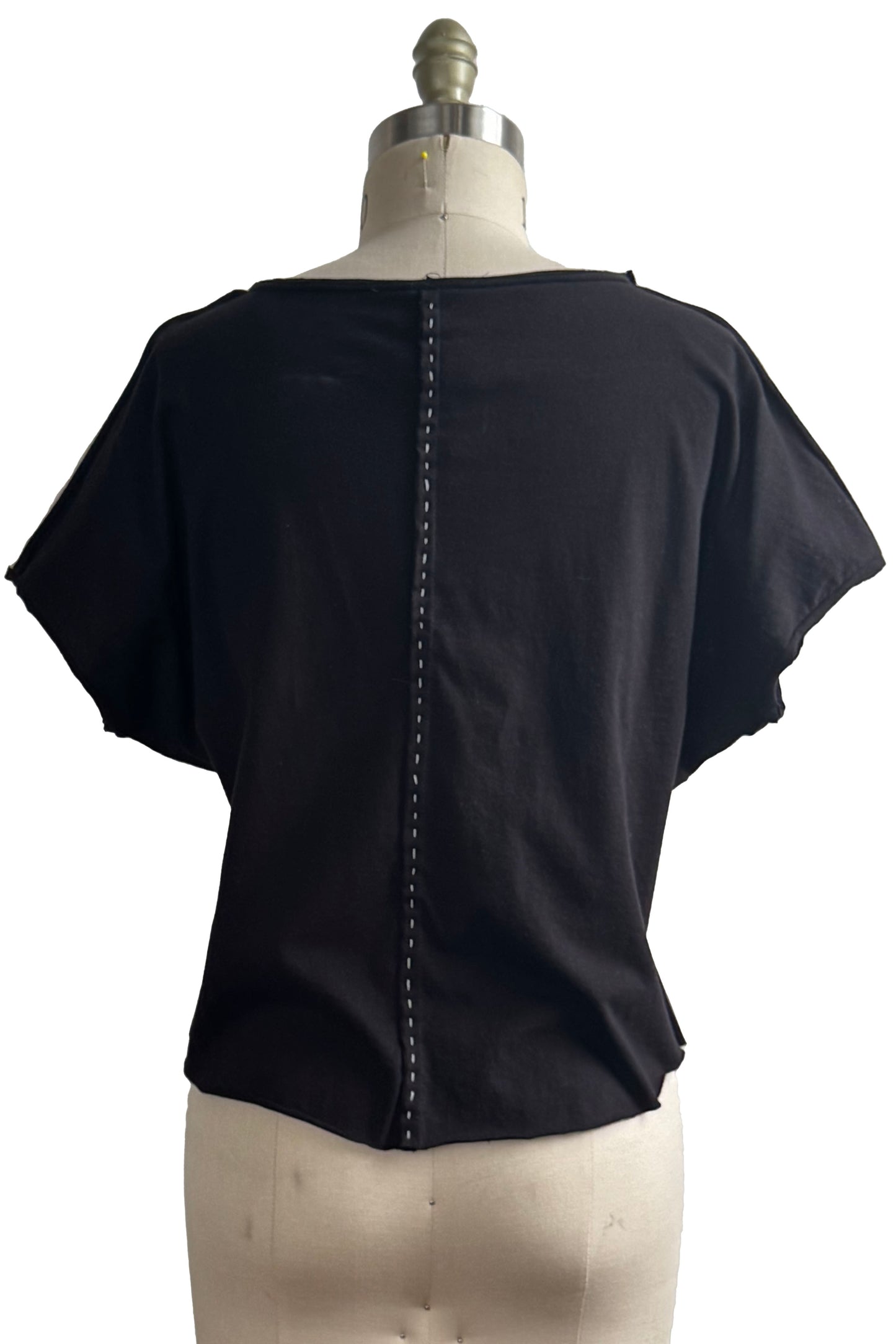 Jen Top | Organic Cotton Jersey | Needle Felted Circles | Black & White | Select Size