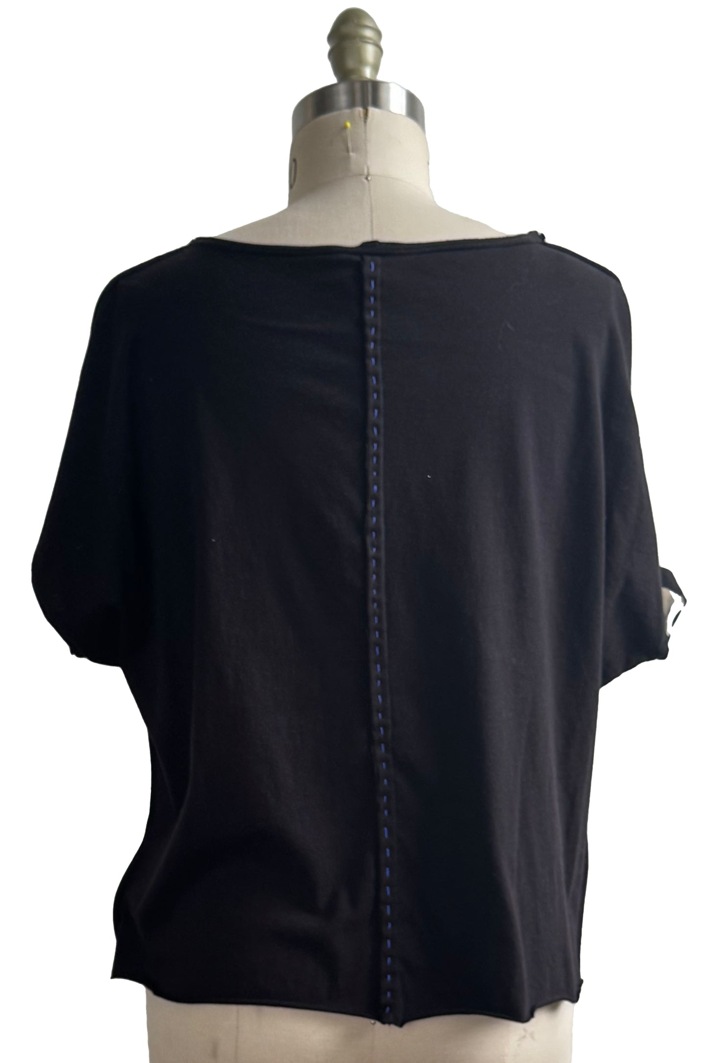 Jen Top | Organic Cotton Jersey | Needle Felted Circles | Black & White | Select Size