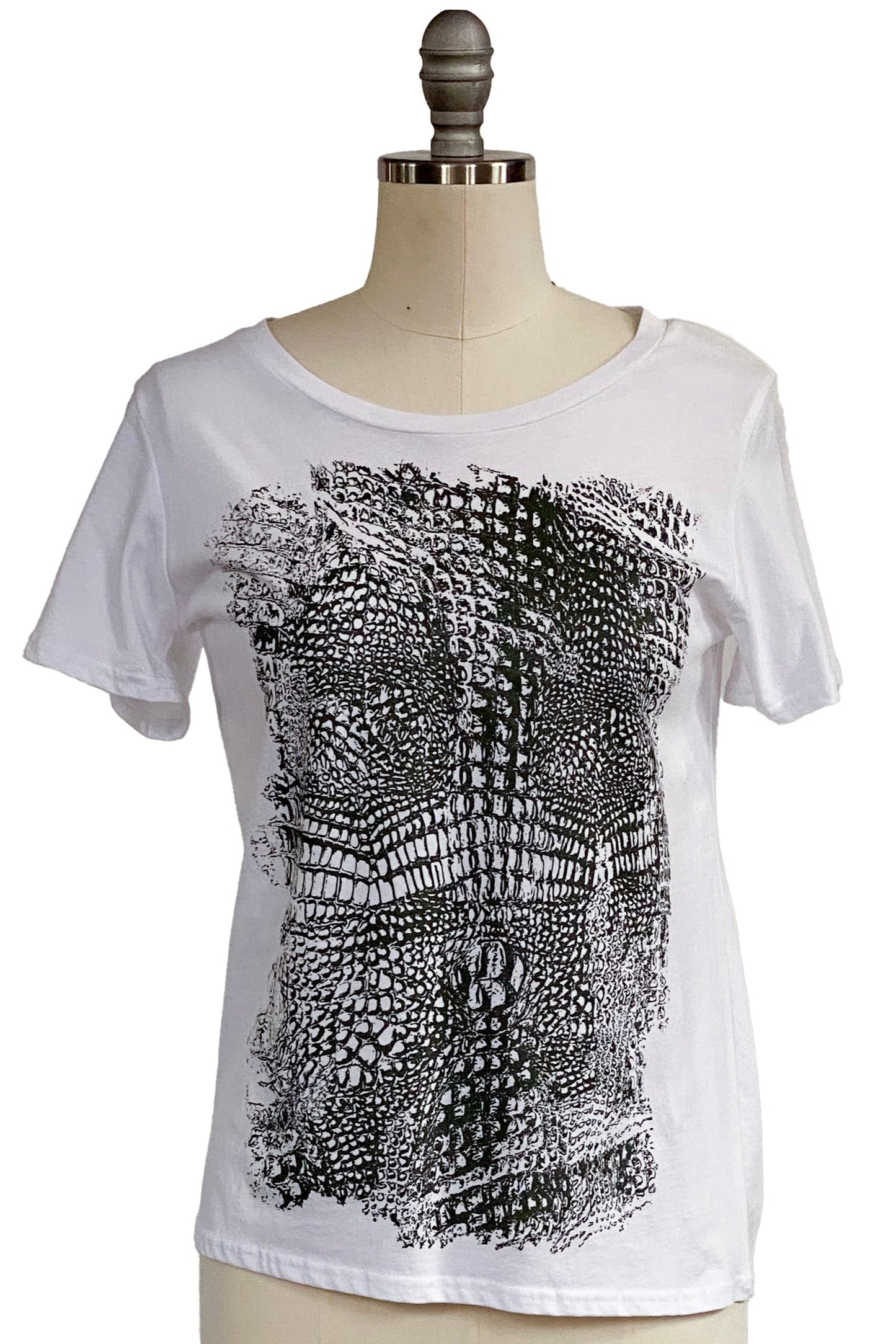 KB x Alquimie Studio T-Shirt w/ Alligator Print - White - Women's XS