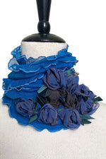 Load image into Gallery viewer, Flower Collar Headband - Blue w/ Blue

