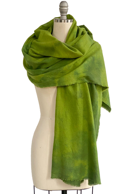 Cotton Twill Weave Shawl - Green