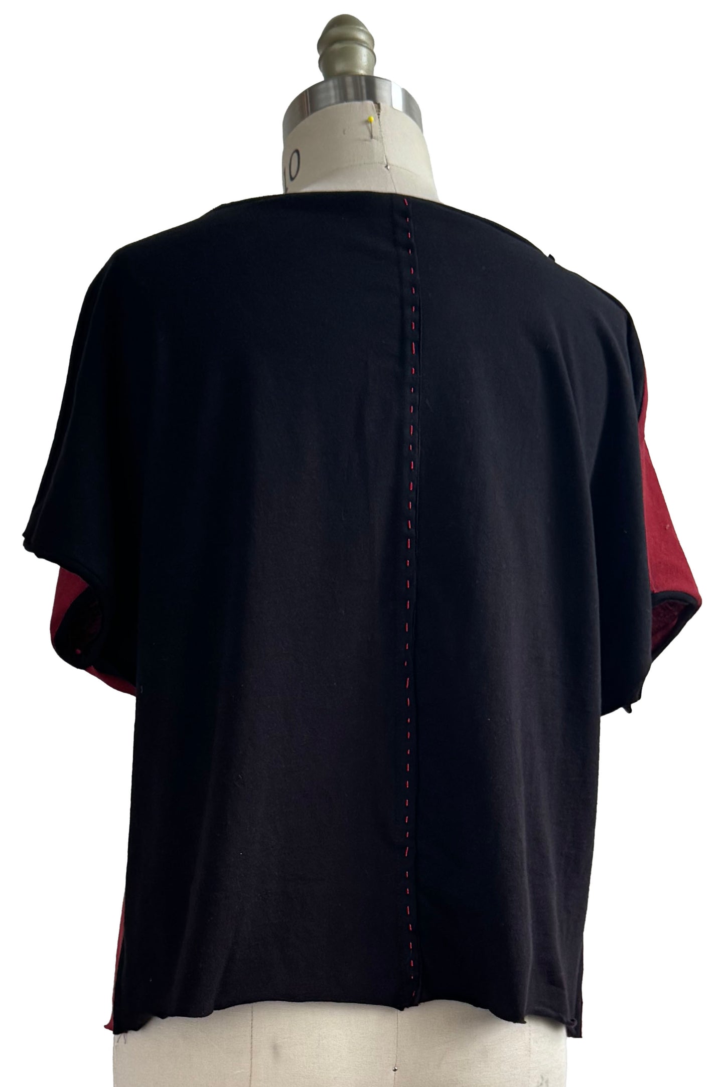 Jen Crop Top w/ Felted Crawfish - Brick Red & Black