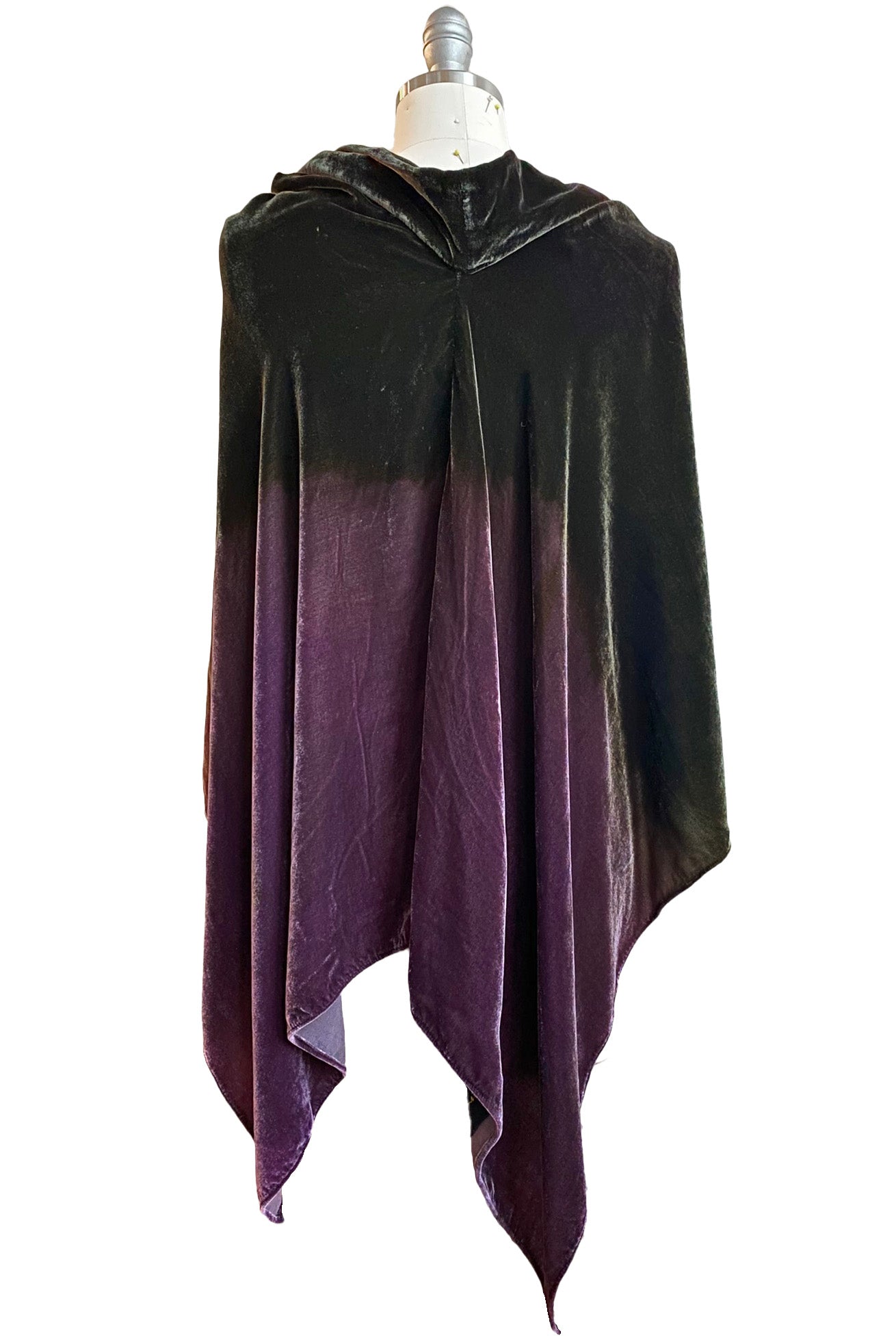 Velvet Layover w/ Ombre Dye - Dark Green & Purple