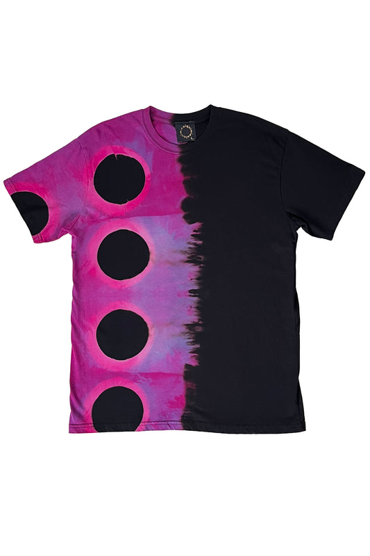 KB x Alquimie Studio Dyed T-Shirt - Shibori Circle - Black, Fuchsia & Lavender - Large