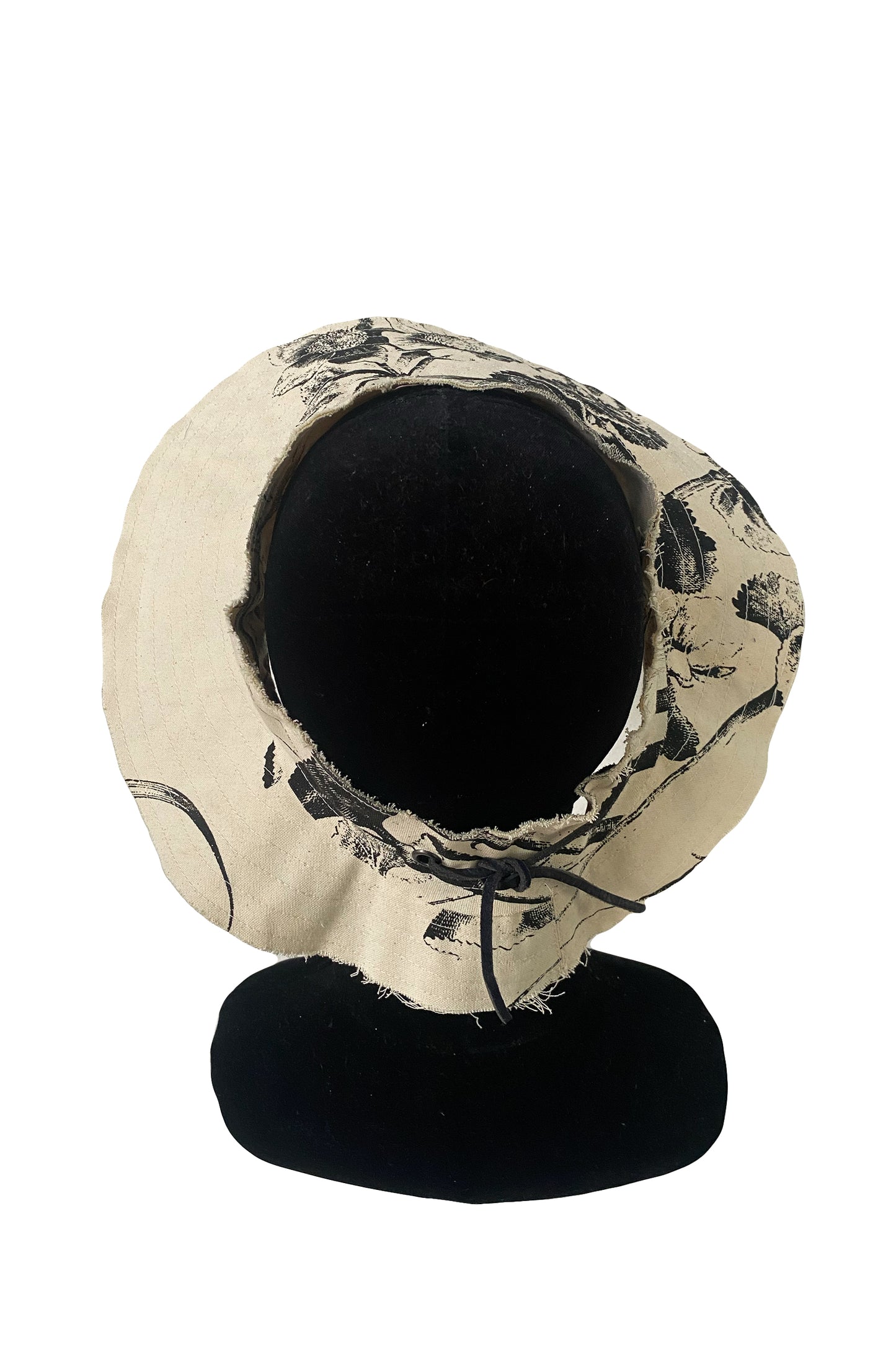 Rimini Visor in Cotton w/ Marsh Garden Print - Natural & Black