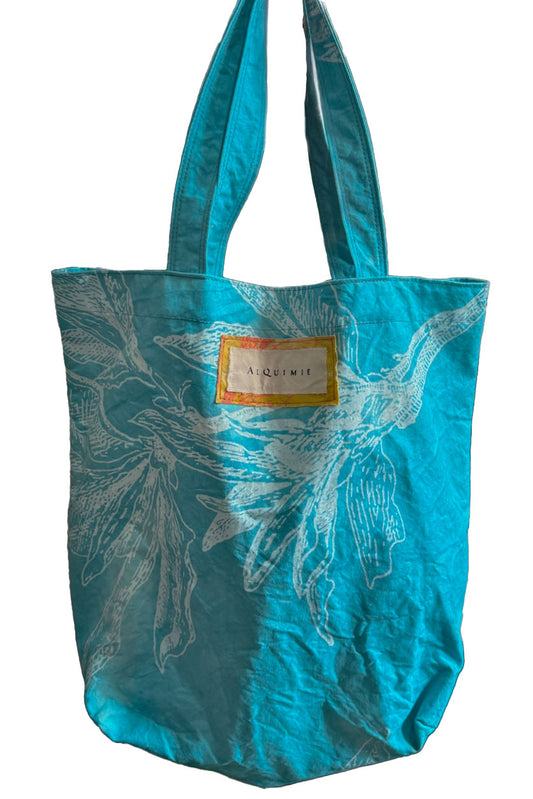 KB x Alquimie Studio Canvas Tote w/ Azalea Print - Turquoise