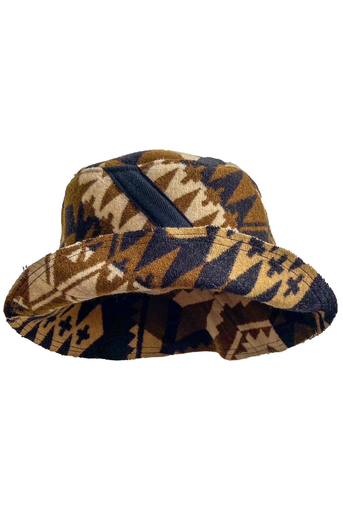 Bucket Hat from Blanket Wool - Black, Brown, and Sand #10 - Medium