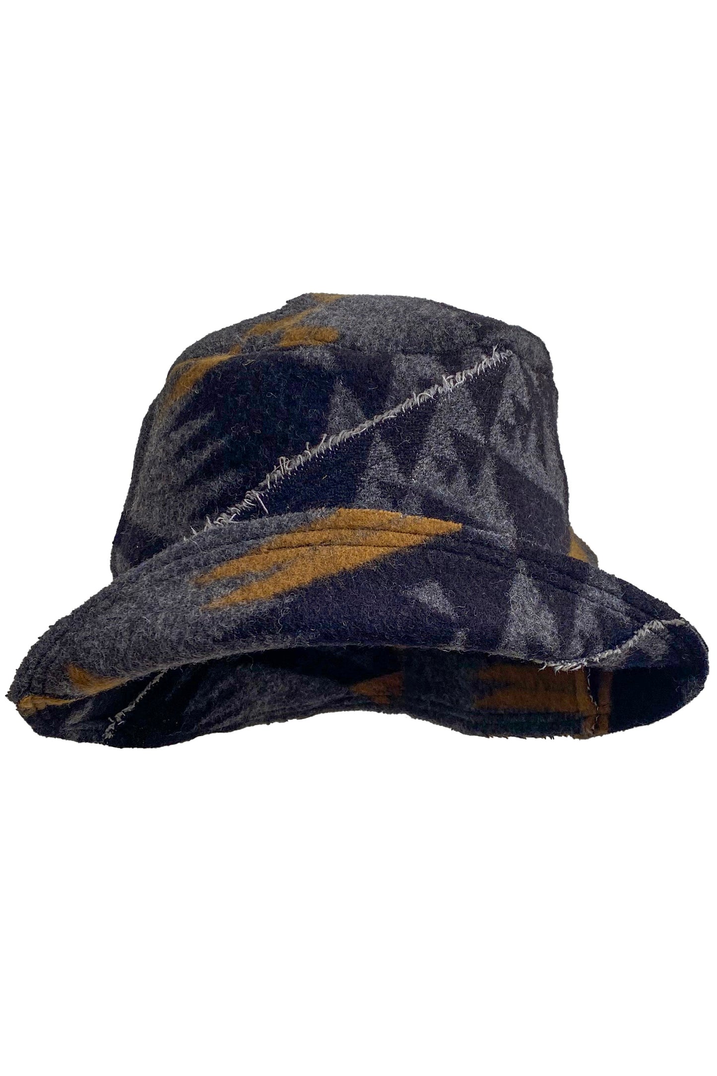 Bucket Hat from Blanket Wool - Black, Grey, and Camel #8 - Medium