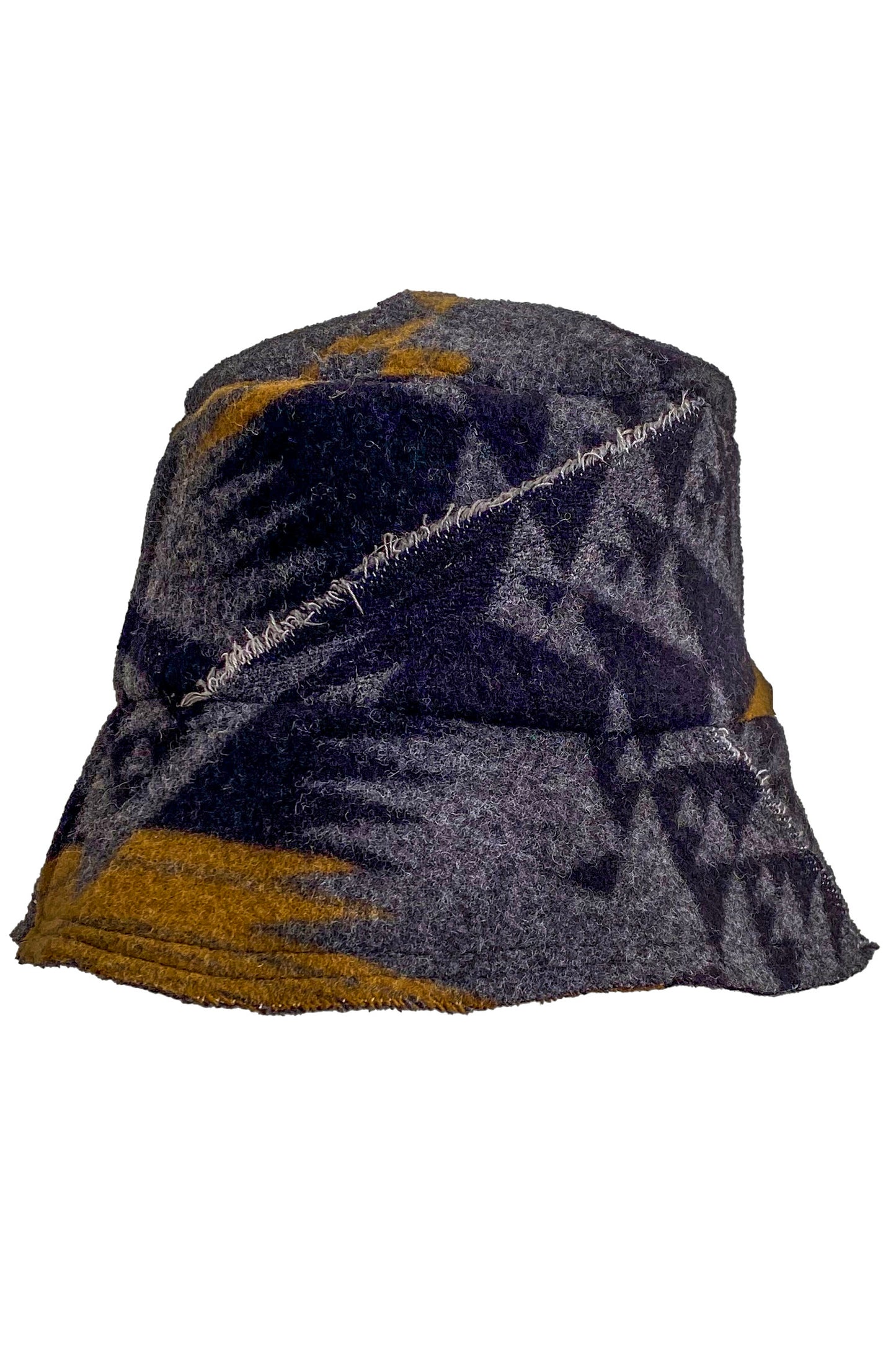 Bucket Hat from Blanket Wool - Black, Grey, and Camel #8 - Medium