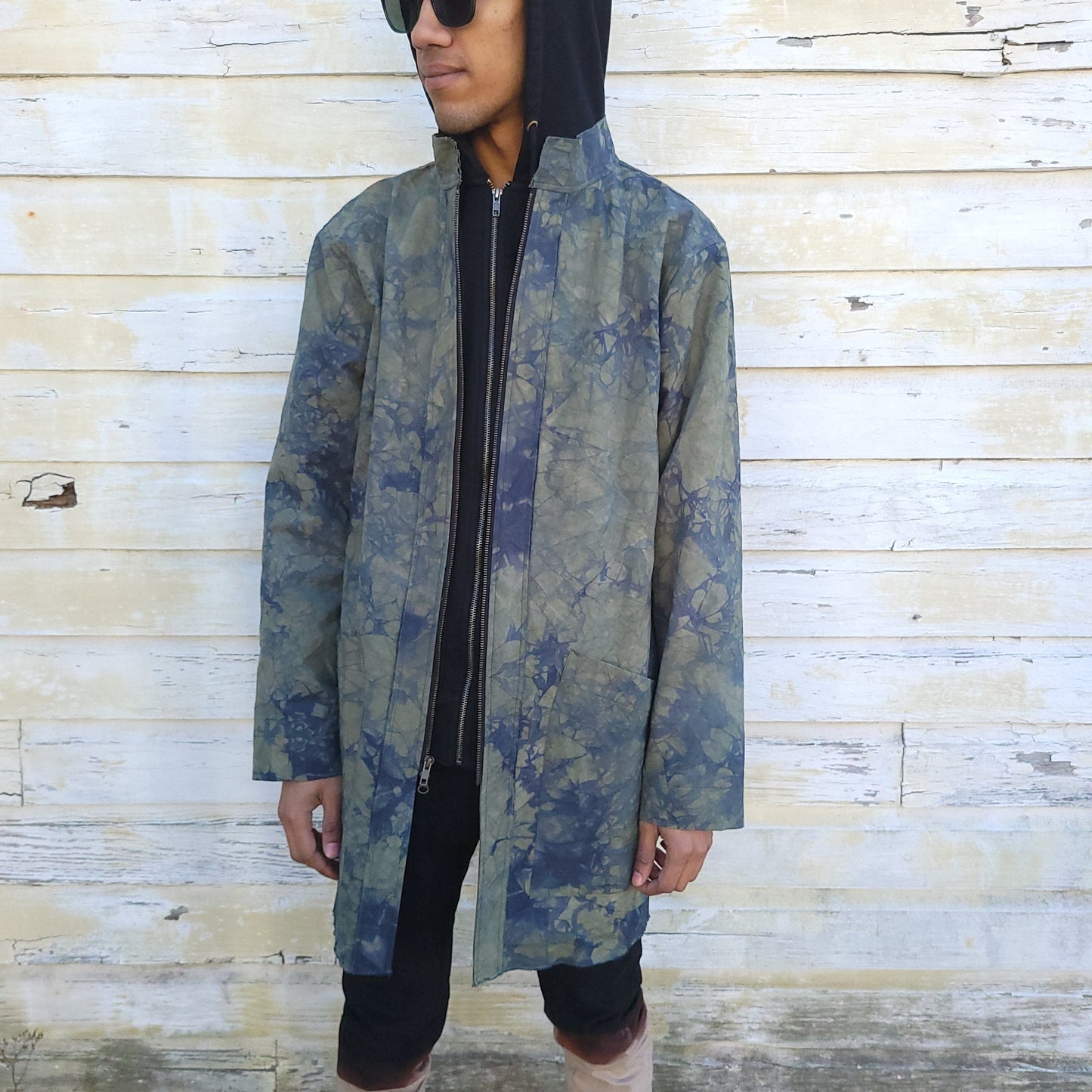 KB x Alquimie Studio Double Zipper Unisex Coat w/ Shatter Dye - Grey