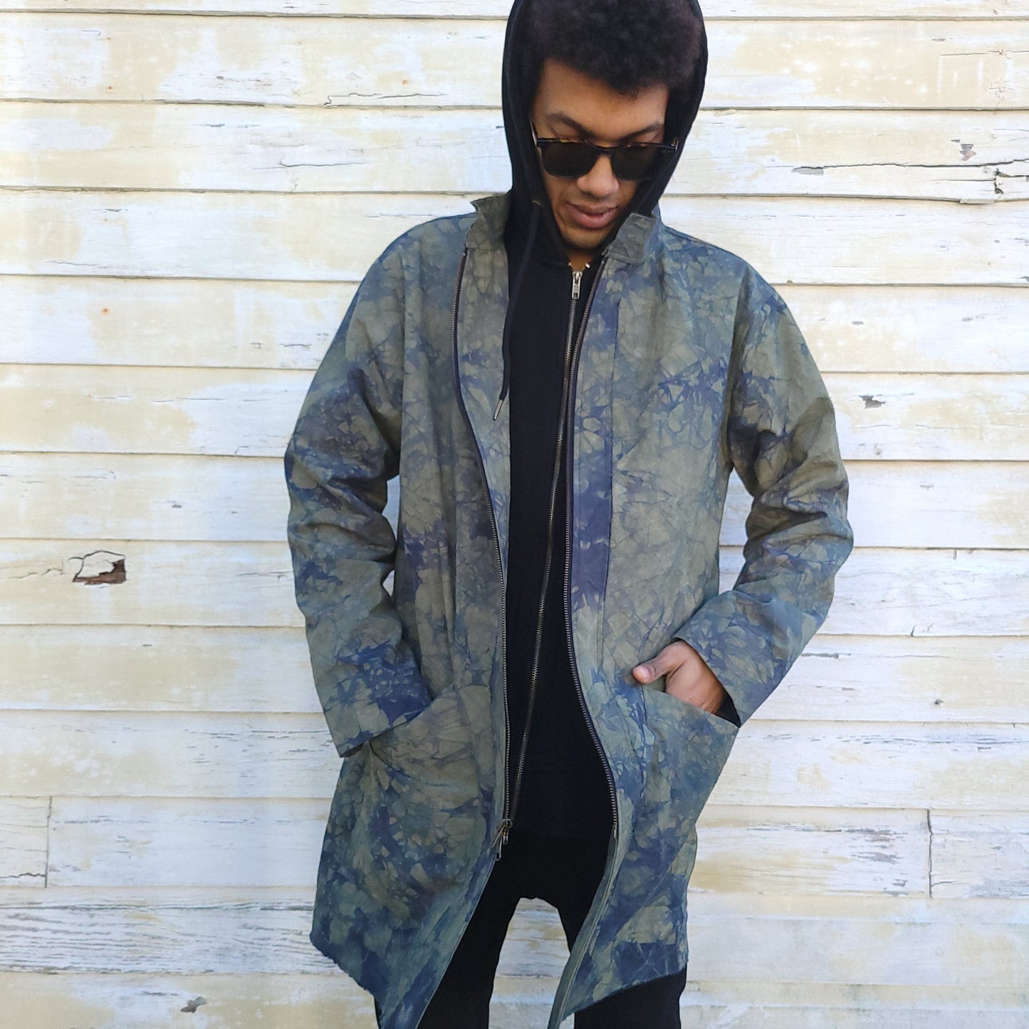 KB x Alquimie Studio Double Zipper Unisex Coat w/ Shatter Dye - Grey